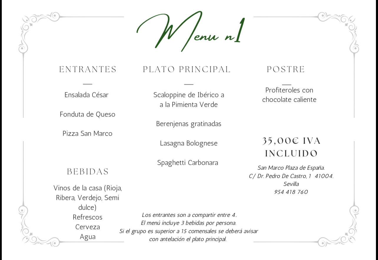 Menú cena despedidas Sevilla